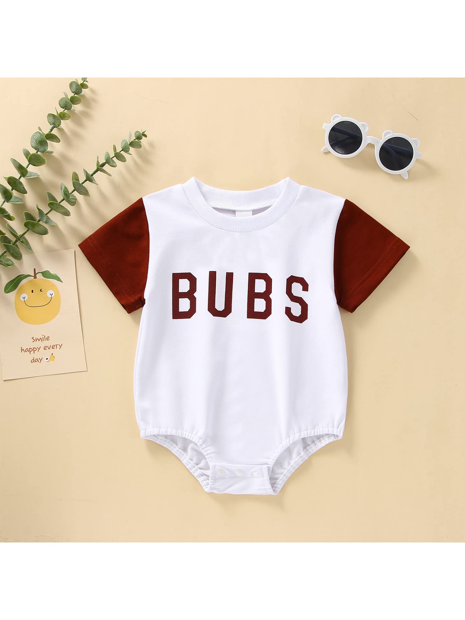 Newborn Baby Boy Oversized Romper, Infant Boy One-Piece Short Sleeve Romper Summer Outfit