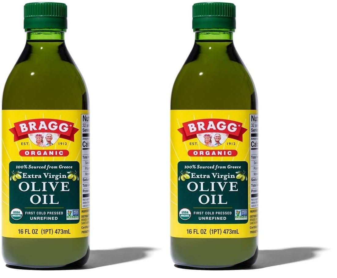 Bragg Olive Oil, Organic Extra Virgin, 16 fl oz (Pack of 2)