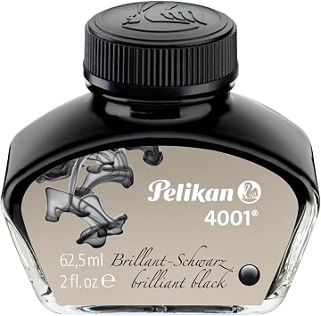 Pelikan 4001 Bottled Ink for Fountain Pens, Brilliant Black, 62.5ml, 1 Each 329144