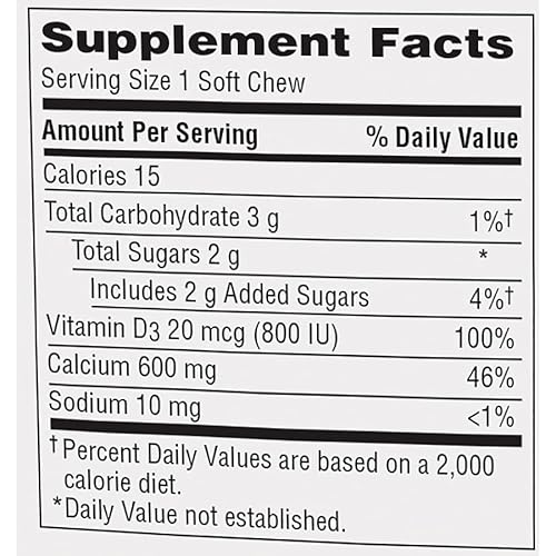Caltrate Soft Chews 600 Plus D3 Calcium Vitamin D Supplement, Vanilla Creme - 60 Count #TOP7