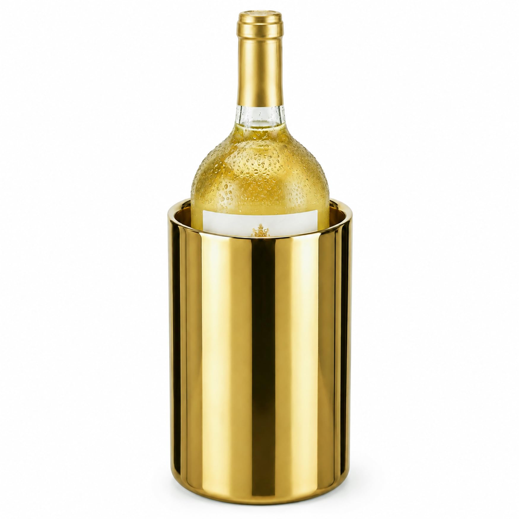 Gold Wine Chiller Bucket for 750 mL Bottles, Double Wall