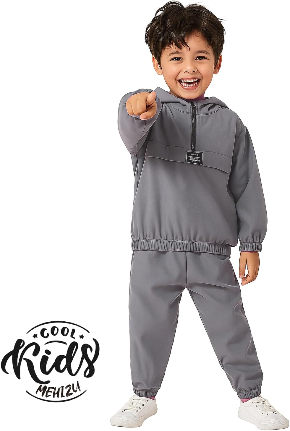 2 Piece Kids Boys Sweatshirt Top Sweatpants Long Sleeve Half Zip Hoodie Shirts and Jogger Pants Set Hoodie Sweatsuit - Image 4