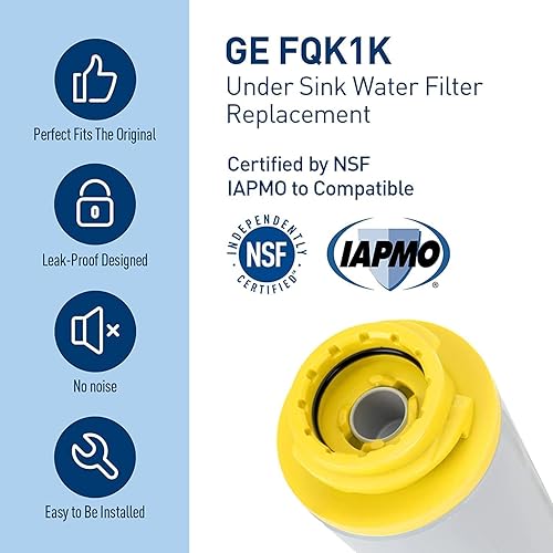 Miniatura 3 de PERCOLA FQK1K - Filtro de agua para debajo del fregadero repuesto para sistema de filtración debajo del mostrador de una sola etapa GE FQK1K 1320