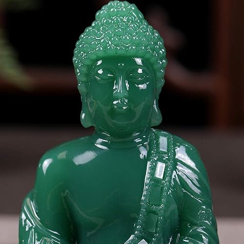 Miniatura 3 de Seyee-bro Estatua de Buda sentada meditativa, figura de Buda sentado tailandés, escultura de Buda rezando para decoración del hogar al aire libre,