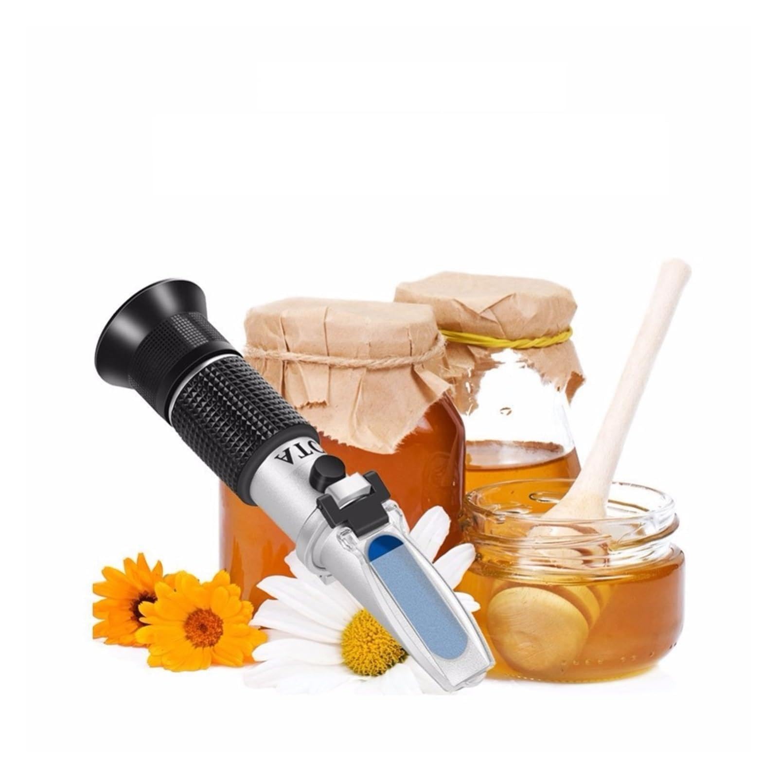 Brix-Refraktometer, digitales, Hydrometer, Handrefraktometer, Refraktionswerkzeuge, 58–90% 38–43 Be Baume Honigwein, Wassergehalt (12–27%), langlebig und einfach zu bedienen