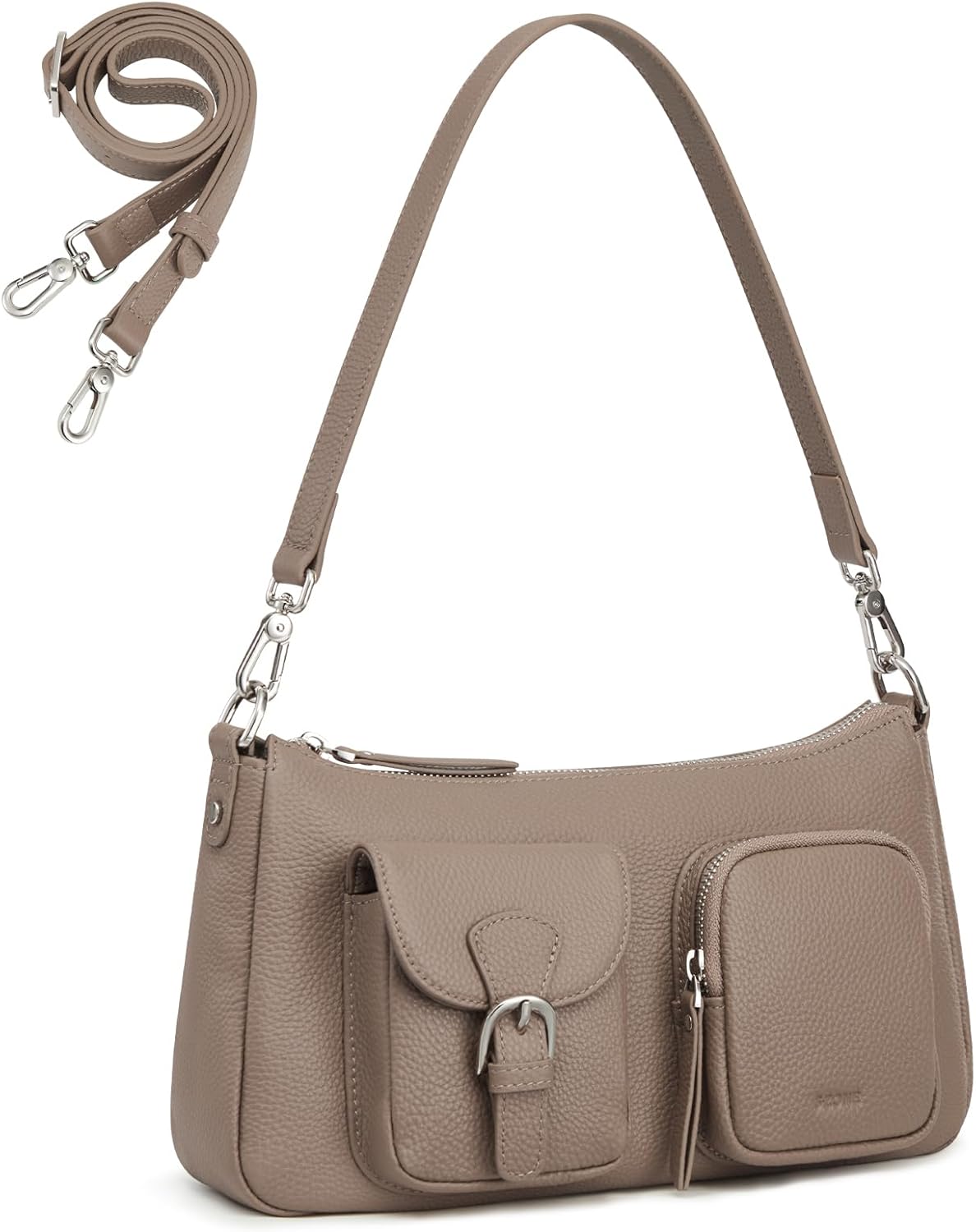 S-ZONE Leather Shoulder Bag for Women Convertible Crossbody Bags Hobo Purse Handbags with 2 Removable Straps - Image 7