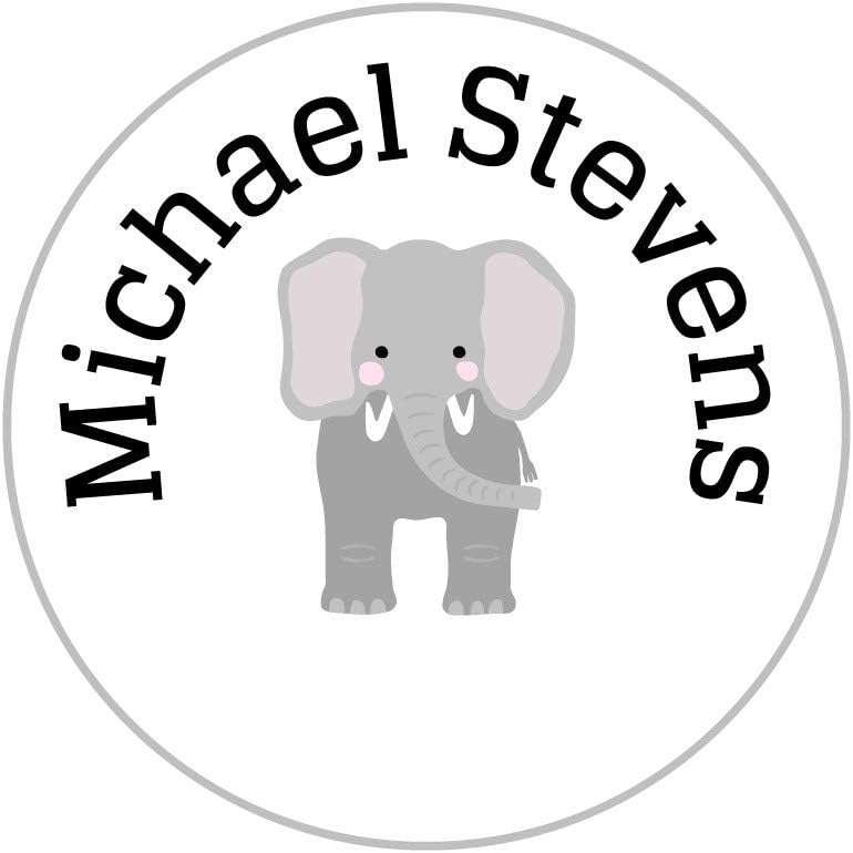 Name Bubbles - Custom Circle Labels for Kids Clothing Tags & Items (80 Labels) - Personalized Waterproof Name Stickers for Daycare, Lunch Boxes, Water Bottles, School Supplies, & Camp (Zoo Animals)