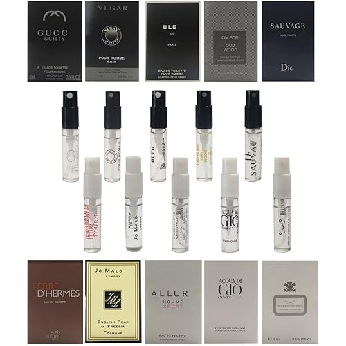 Men’s Designer Fragrance Sampler Cologne Samples Set for Men Travel (10PCS)