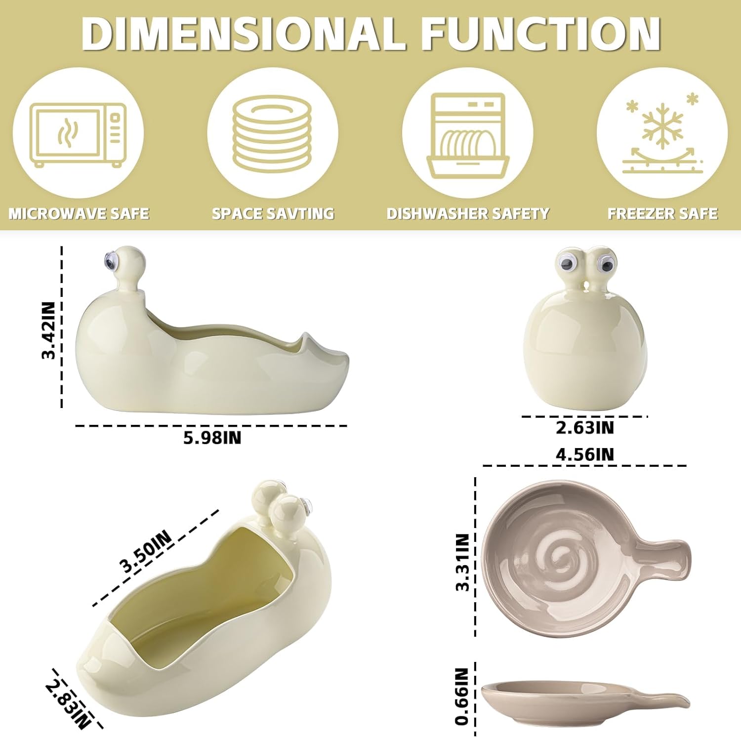 Cute Spoon Rest for Stove Top with Holder Ceramic Spoon Holder for Kitchen Counter Set of 4 (white)