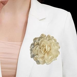 Kingke Ankexin - Spilla da donna, a forma di camelia, a forma di camelia, a forma di camelia, fermaglio per capelli a forma di fiore, per fai da te