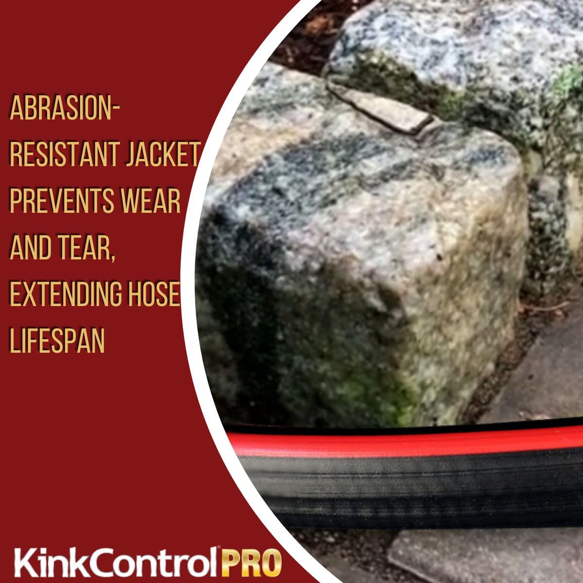Kink Control Pro - Manguera de jardín con resistencia UV superior, mango ergonómico, alta resistencia a la rotura y tecnología de estructura de triple refuerzo para resistencia a las torceduras, 15 m
