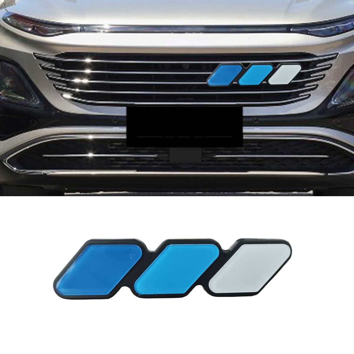TRD Grille Decoration Badge - Tri-Color Grille Badge Emblem Front Grille Insert Trims - Car Truck Label Decoration Accessories Compatible with Tacoma 4Runner Tundra Sequoia Rav4 Highlander (Blue)