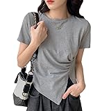 [by Unbranded] Tシャツ レディース 半袖 カットソー レディース ロンT トップス 可愛い インナー ワンポイント トレーニング