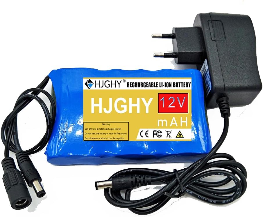 DC 12V 6.8Ah Lithium Battery Pack 12V 6800mAh Rechargeable Li-ion Portable Lithium-ion Battery with Charger Suitable for 12V Power Supply Equipment,A