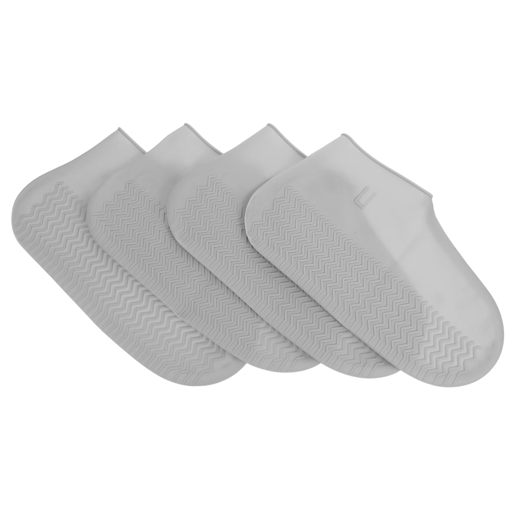 KICHOUSE 2 Pairs Silicone Shoe Covers - Non Slip Rain Shoe Protectors Waterproof Reusable Outdoor Foot Covers for Men Women Hiking Cycling