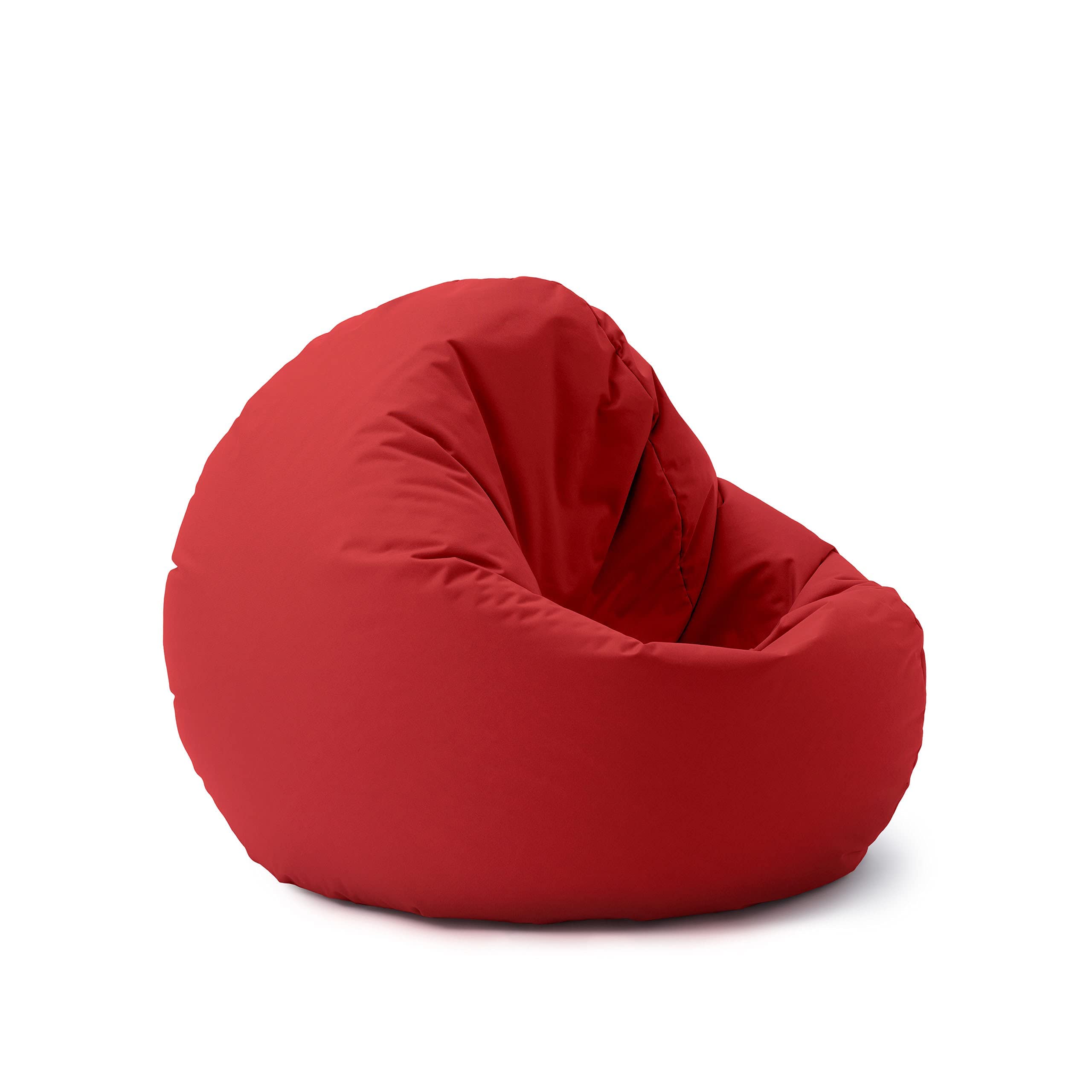 Lumaland Pouf pour Enfants & Adultes avec Fonction 2 en 1 pour s'asseoir & s'allonger | Ø 120x75 cm Fauteuil pour Salon, Extérieur & Intérieur | Facile d'entretien grâce à la Housse Amovible | Rouge