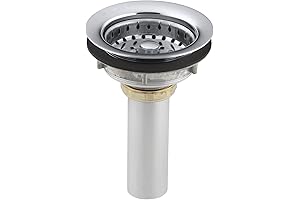 Kohler K-8813-CP Polished Chrome Stainless Steel Sink Strainer, 3.5"