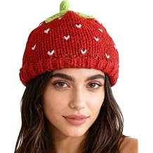 Womens Winter Beanies Cute Fruit Knitted Beanie Hats Novelty Fashion Skull Ski Caps