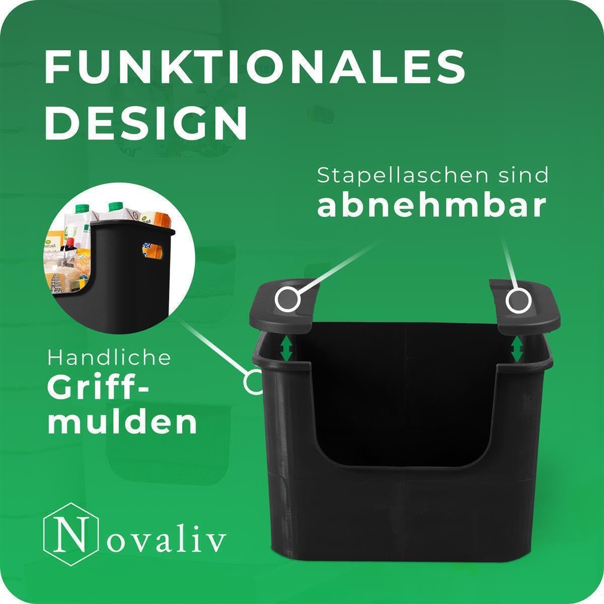 Novaliv 6x Aufbewahrungsbox Bad Organizer Kleiderschrank Schubladen Ordnungssystem Schwarz Wohnmobil Schrank Organizer Box Badezimmer organizer & Kleiderschrank organizer & geeignet als Schubladenbox