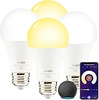 Homevenus HVS Smart LED Bulbs 4-Pack: Dimmable Tunable White 2500K-6500K A19 E26, WiFi Bluetooth App, Alexa Google Assistant Compatible