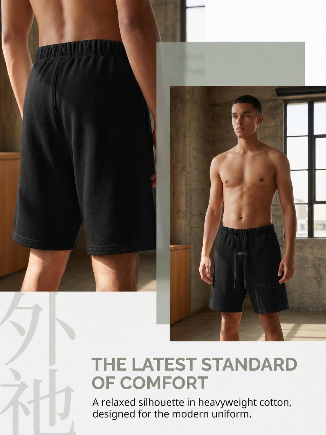 Mens Athletic Shorts Cotton Adult Oversized Fit Shorts for Men with Pockets