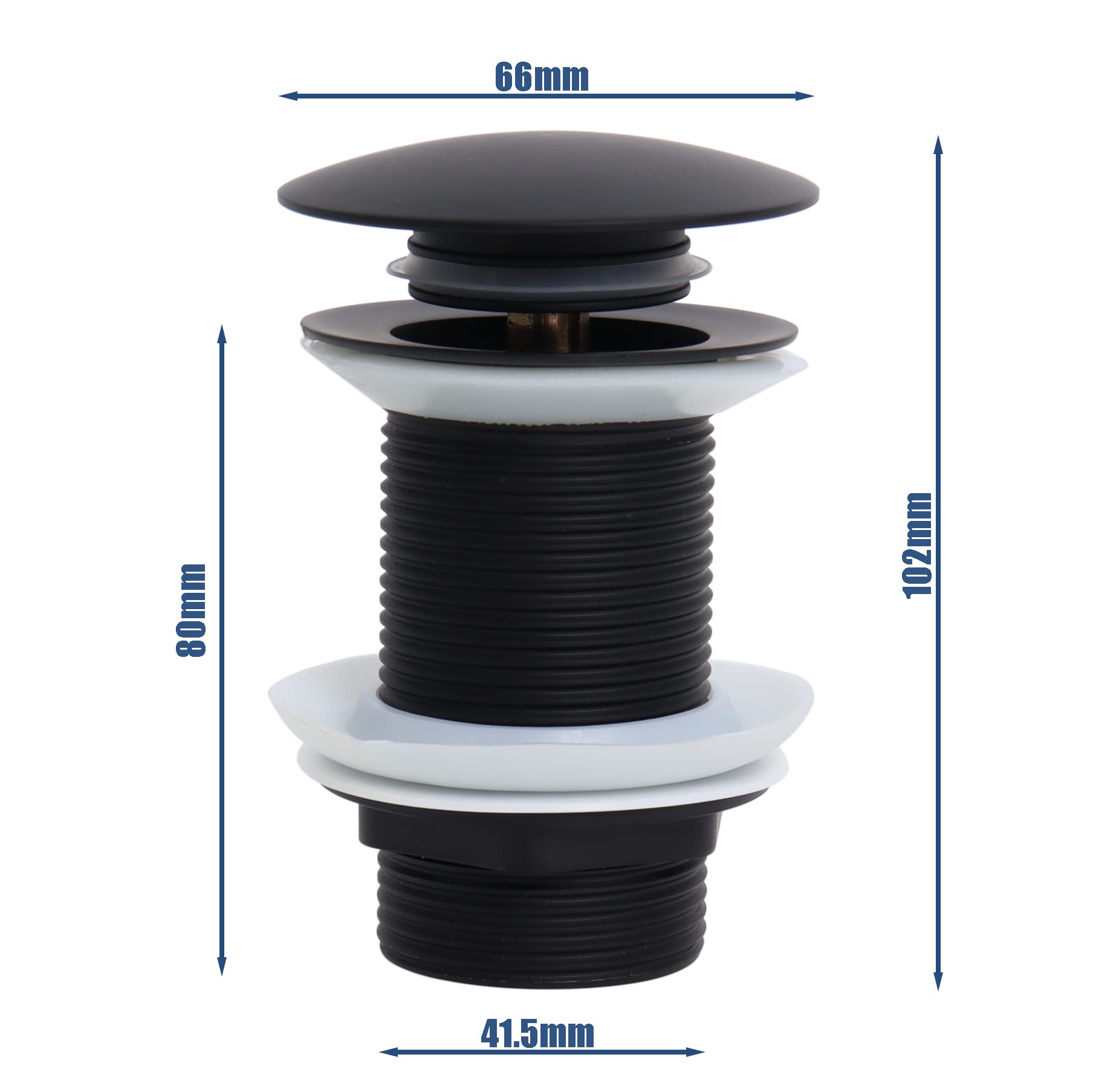 Plieger design afvoerplug vlak met overloop 5/4 pop up inox - PU-120-BN