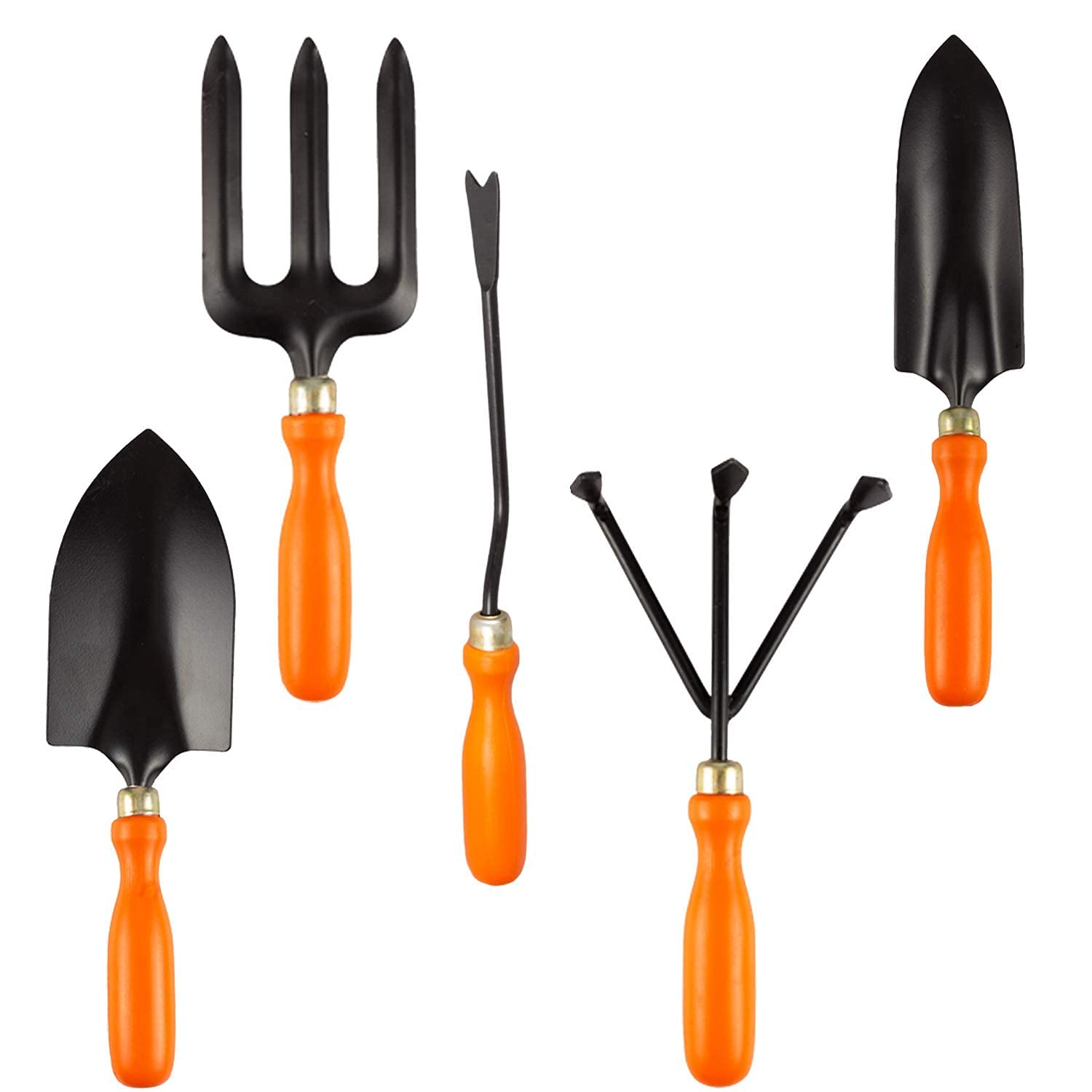 Spartan Spectacular Gardening Tools Set of 5-Piece Aluminum Lightweight Gardening kit with Soft Anti-Skid Ergonomic Handle, Garden Tool kit (Assorted), Multicolour (SPGS-PK-5)