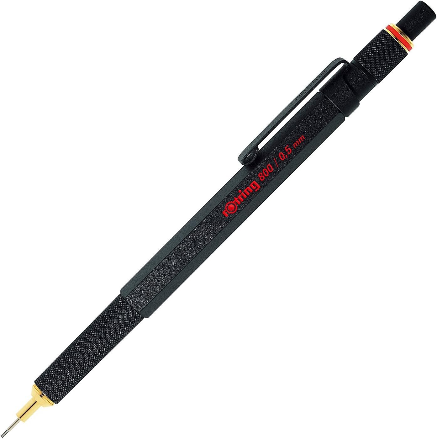 rOtring 800 1904447 Druckbleistift, 0,5 mm, schwarzer Metallschaft mit Etui