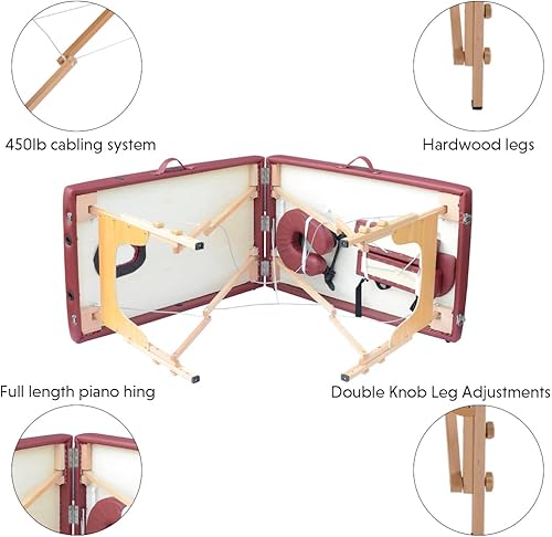 Miniatura 4 de Massage Table Portable Massage Bed 84Inches Spa Bed, 2 Folding Salon Bed with Headrest& Armrest, Height Adjustable Facial SPA Massage Bed with