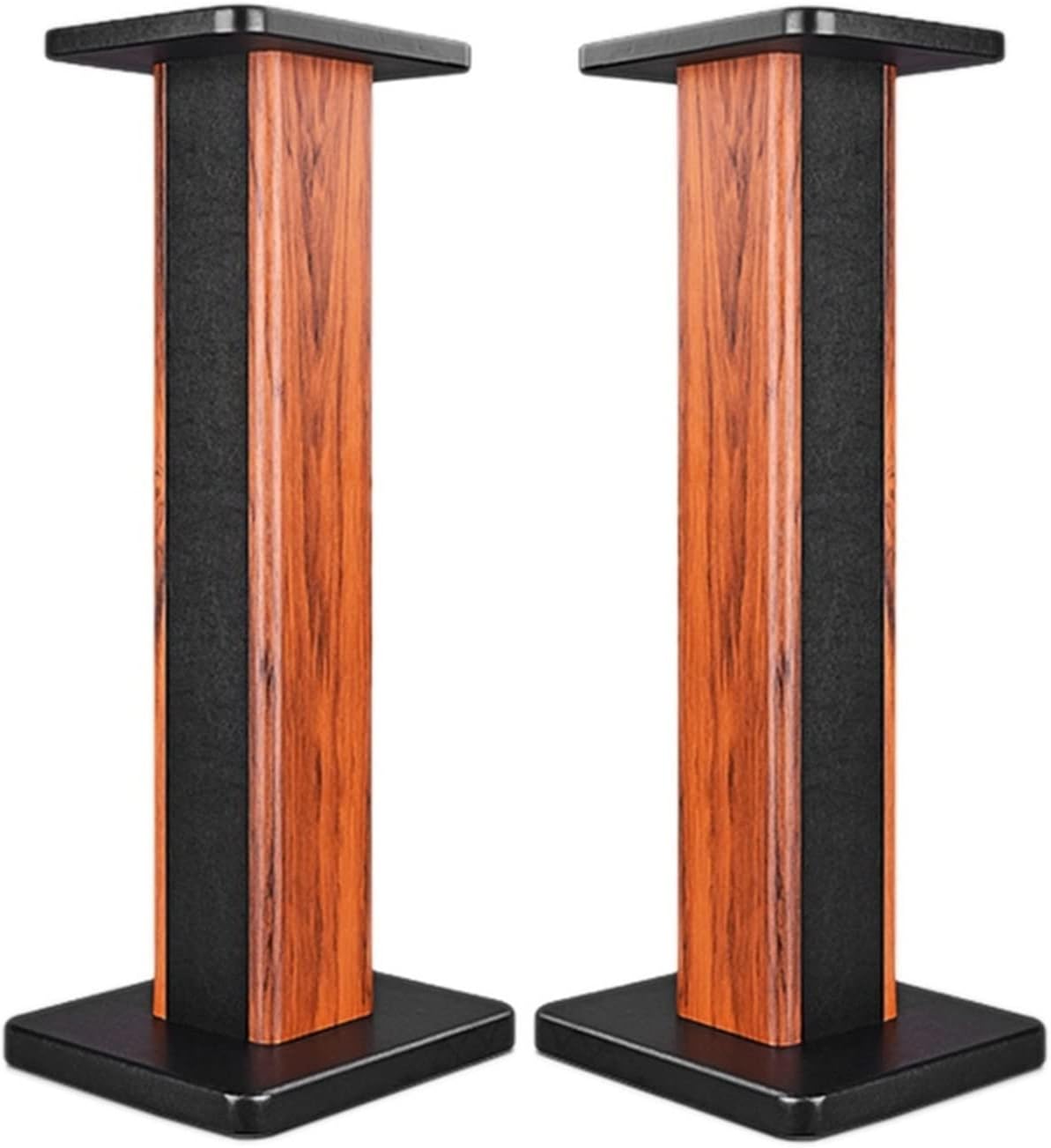 Wooden Speaker Stand Surround Sound Speakers Stand a Pair of HiFi Racks Floor Bookshelf Can Be Filled with Sand (Color : Brown, Size : 80cm)