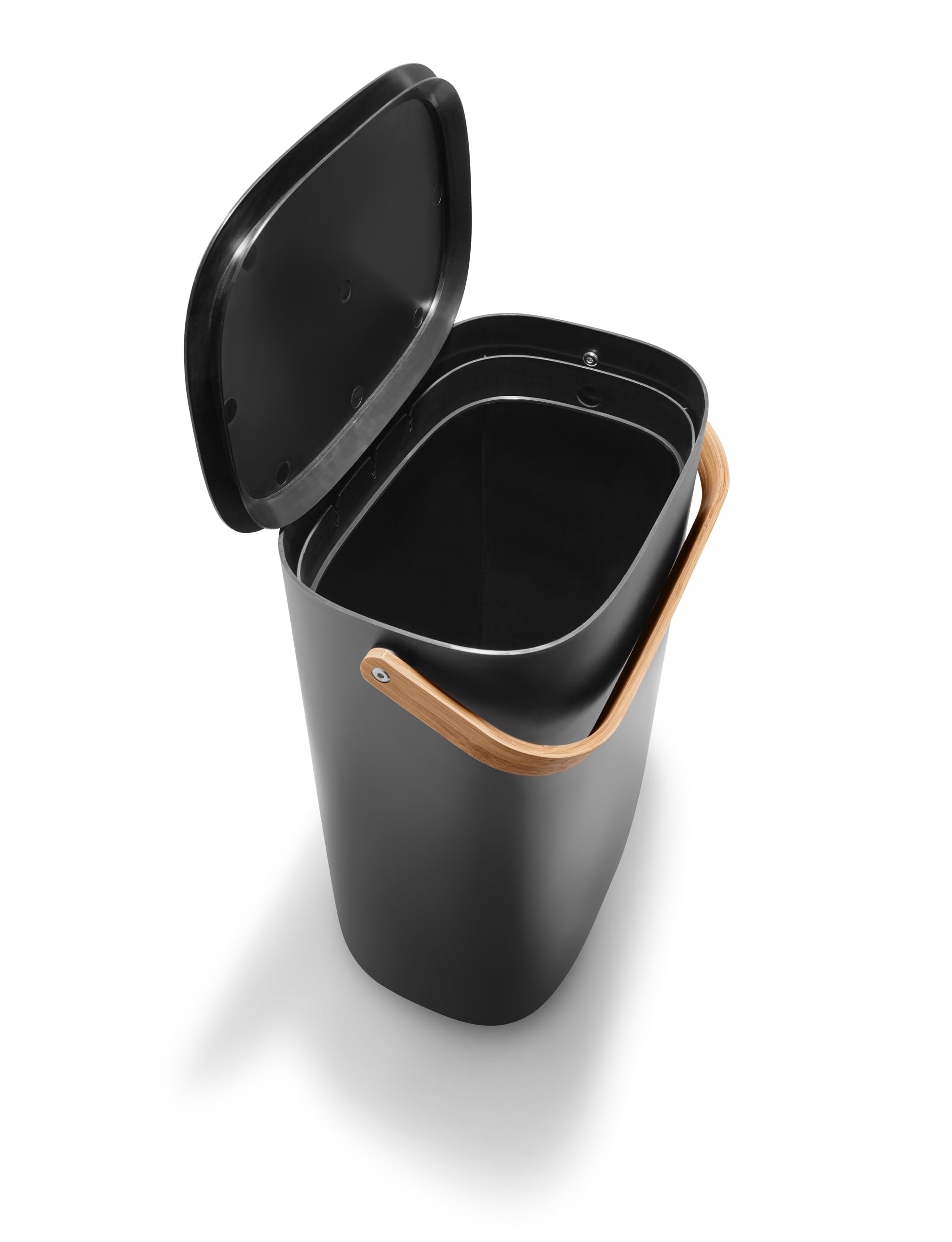 EVA SOLO | Reflect Recycling-Abfallbehälter 33 L | Abfallbehälter im großen Format effizient trennen und recyceln | Intelligente automatische Deckelbalance | Schwarz