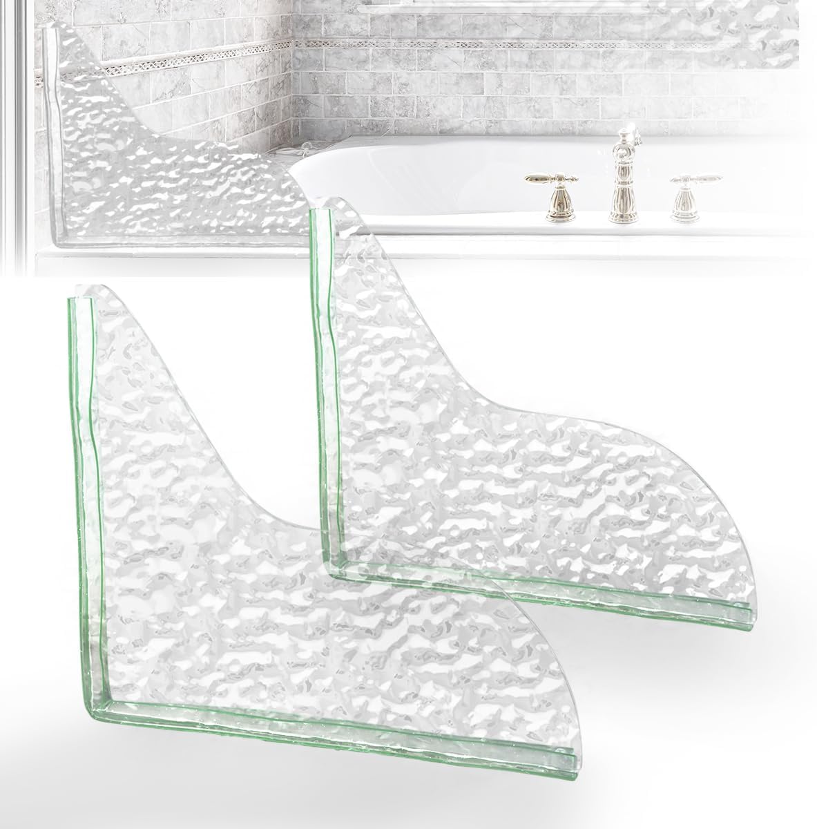 2 Pieces Shower Splash Guard, Thickened Acrylic Shower Water Guard