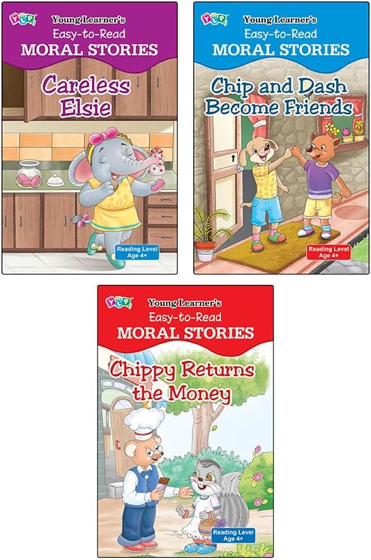 Story Books Set of 3 Books (Careless Elsie, Chip and Dash Become Friends & Chippy Return the Money)