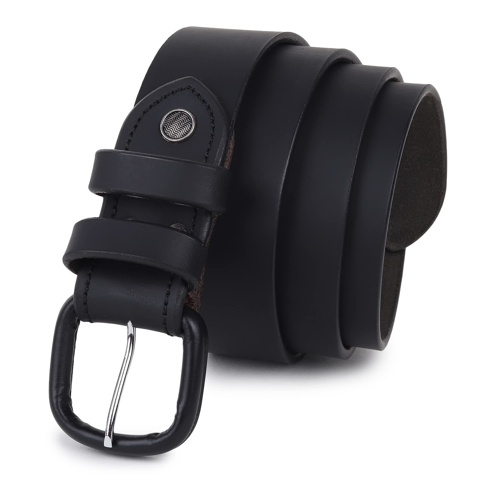 Handmade Genuine Leather with Leather Covering Buckle Belt for Men's/Boys. Color - Brown/Black ||Waist Size 28 to 46|| ||CSBL-CVRBKL-08-1||-image-13