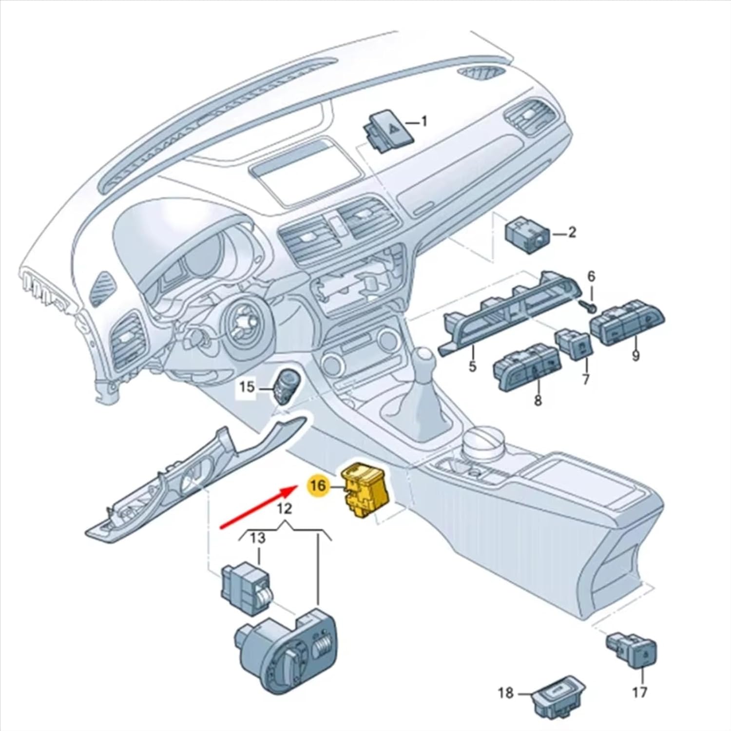Car Parking Brake Control Switch for 8U 2011-2018 8U0927225G 4K1713111B Electronic Auto Hand Brake Button Parking Brake EPB Switch