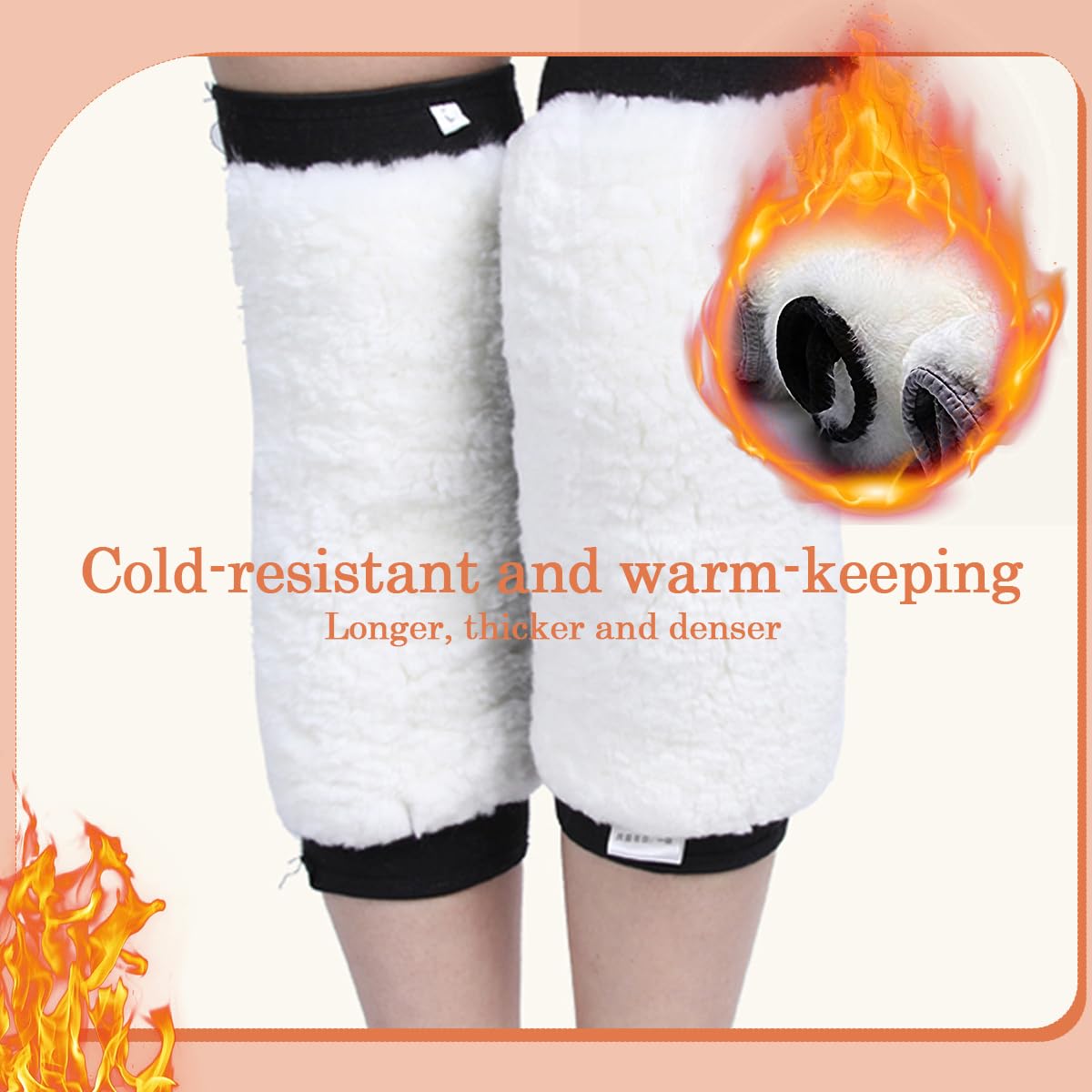 QUUPY 1 paio addensare ginocchio scaldamuscoli inverno termico ginocchiera pad accogliente caldo sci ciclismo campeggio corsa artrite tendinite ginocchiere gambe maniche supporto protezione