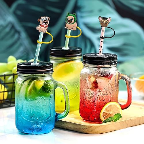 Miniatura 2 de 6 fundas para popotes de silicona para vasos, a prueba de polvo, reutilizables, para popotes de 0.315 a 0.315 pulgadas (0.276-0.315 in) (funda para