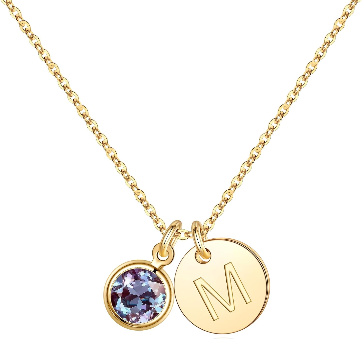 Hidepoo Initial Birthstone Necklace for Girls Women - Personalized Gifts