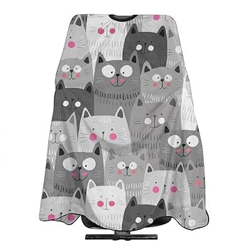 Cartoon Cute Cat Home Haircut Apron Cape Hair Salon and Dyeing Styling Cloth for Women/Men