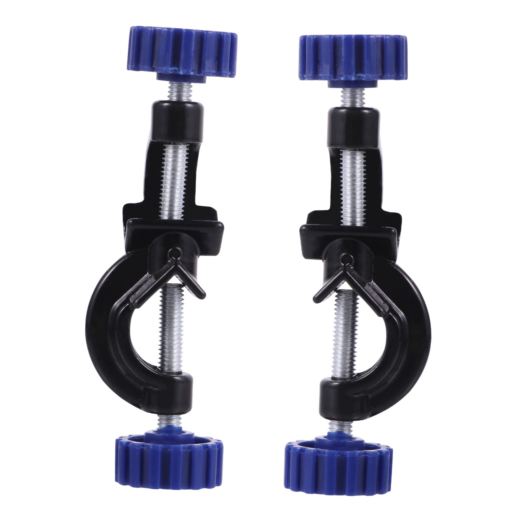 MUSISALY 2pcs Blue Knob Universal Clamp Alloy Holder Clamp for Labs 360° Adjustable Mount
