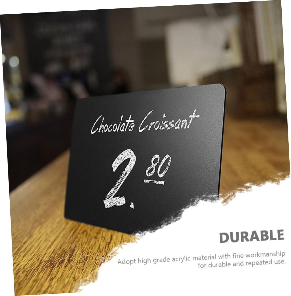 Acrylic Chalkboard Sign Black Mini Desktop Message Board with Erasable Surface 12pcs with Marker for Wedding Party Home Decor and Counter Display