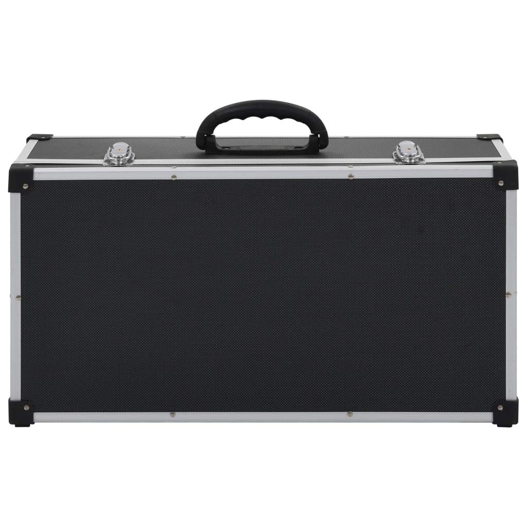 Maletín para 80 CD Aluminio y ABS Negro Organizador Portátil con Cerradura Protección para Discos DVD Colección Oficina Hogar Viaje