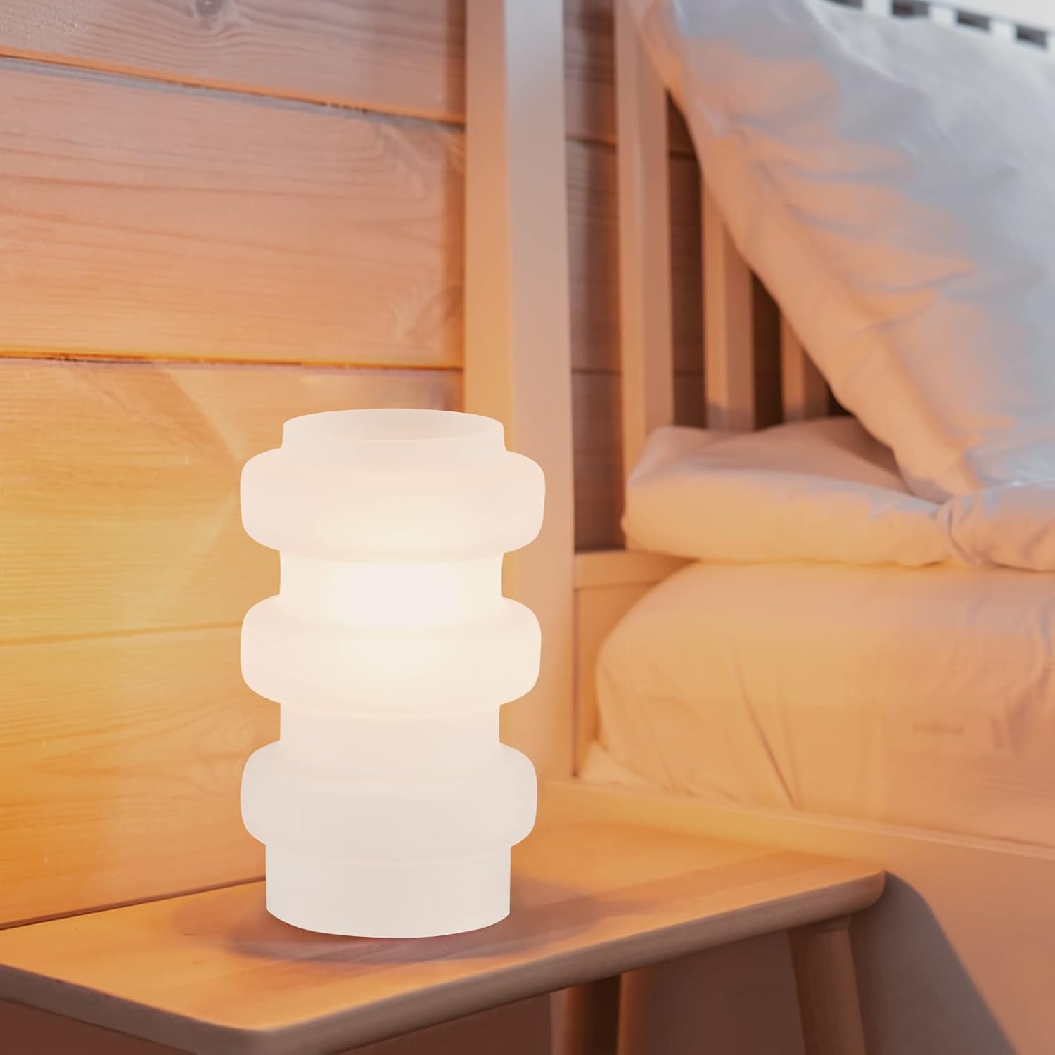 Modern Table Lamp, E12 Lighting Decor, 6.6ft Cord, No Bulb (White)