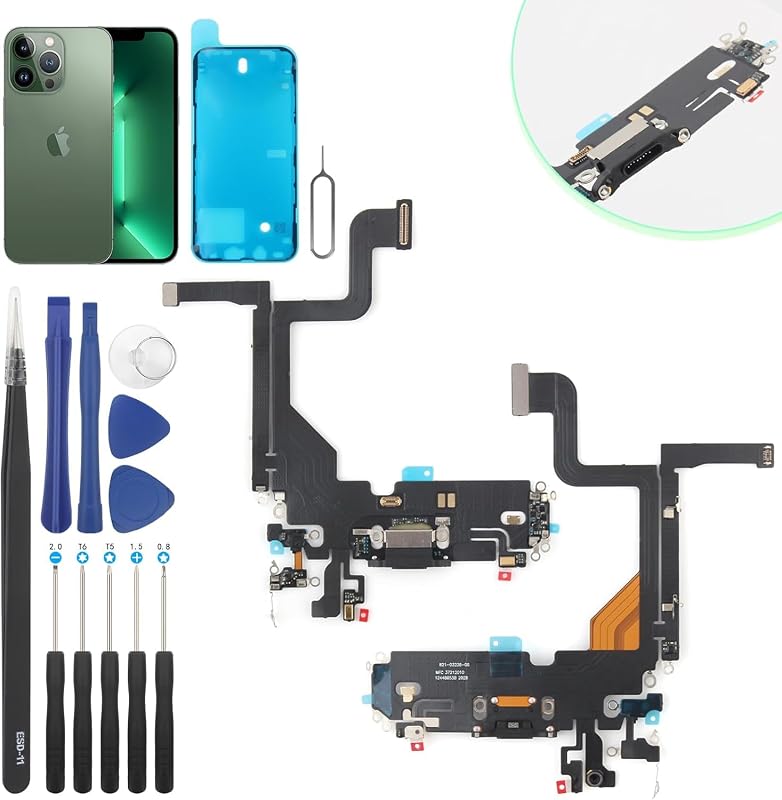 Charge Dock Connector for iPhone 13 Pro Charging Port Replacement for iPhone 13 Pro USB Flex Cable with Tools