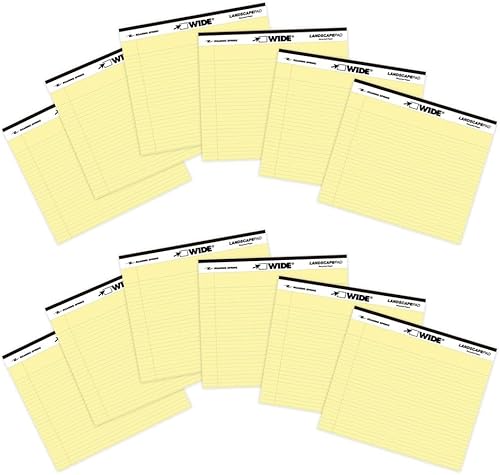 Miniatura 14 de ROARING SPRING Wide Landscape Legal Pad, amarillo canario, 2 blocs, 11 x 9.5 pulgadas, a rayas universitarias con margen, papel reciclado de 20