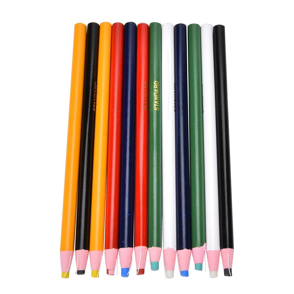 Lot De 12 Crayons à Coudre Blancs - Pour Marquer Sur Tissu, Cuir, Papier - Effaçables à La Chaleur