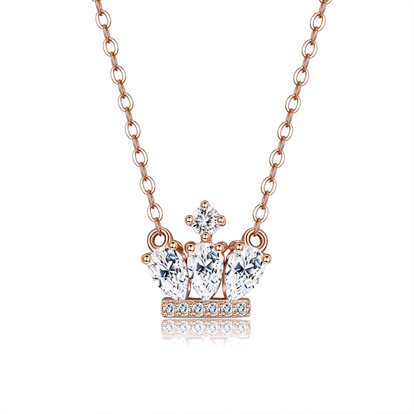 Joyas de corona con circonitas pendientes de botón y pulsera para mujer 8