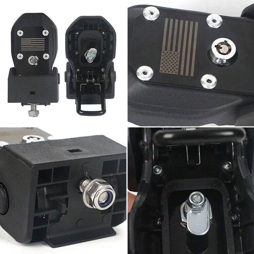 Pestillos de capó Kit de pestillos de Captura de Bloqueo de capó con candado y Llave para Jeep Wrangler JL y Jeep Gladiador JT 2018-2022,American Flag