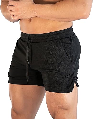 Miniatura 2 de Shorts for Men Running Lightweight Gym Shorts Athletic Workout Bodybuilding Training 3 Inch Breathable Shorts with Pockets