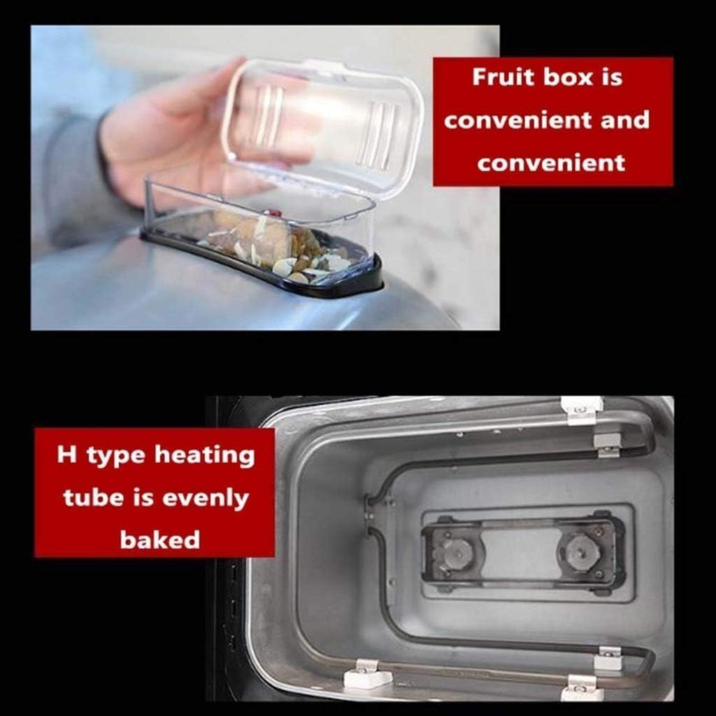 Bread Machine Premium Dough Maker with Auto Fruit and Nut Dispenser, Loaf Capacity, Stainless Steel
